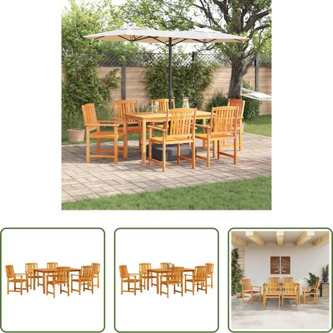 Salon de jardin -  Ensemble de salle à manger pour jardin 5 pcs Marron (1/5)