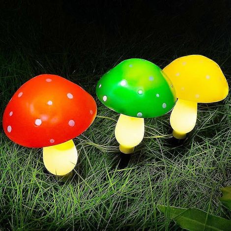 Décorations lumineuses solaires en forme de champignons pour l'extérieur : jardin, terrasse, cour, arrière-cour, escaliers, poteaux de clôture-AquaForge
