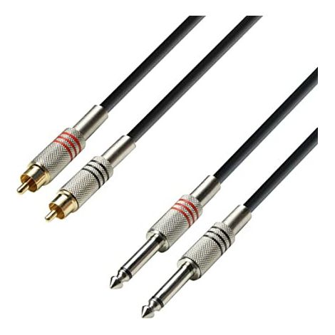 Kabel RCA 2 Stecker auf 2 JACK 6,3 Mono 3m