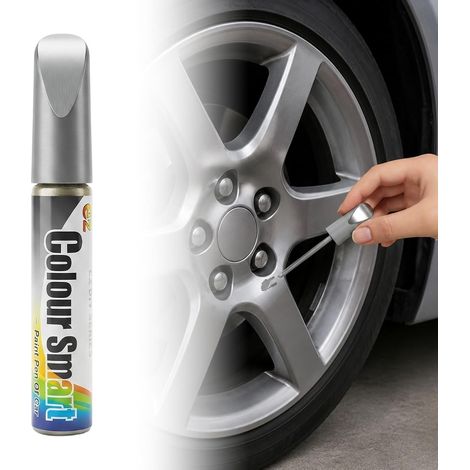 Stylo Efface Rayure Voiture Argent, Stylo Retouche Peinture Carrosserie pour Jantes Alu, Anti Rayure Voiture Camion SUV Remorque, Réparation Rapide des Rayures et Éclats de Peinture (1/5)