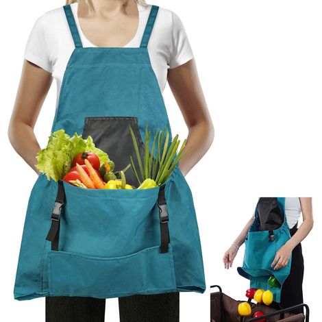 Tabliers de jardinage, tabliers de jardinage avec poches à ouverture rapide, tabliers Oxford imperméables avec bretelles croisées réglables, fournitures agricoles. (1/5)