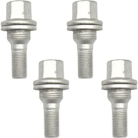 Lot de 4 boulons de roue M12 x 1,25 essieu arrière essieu avant 9817024580 argent pour Citroën C2 C3 C4 C5 C6 Peugeot 206 207 308 407 508 Citroën DS3 DS4 DS5 Berlingo SAXO XSARA Jumpy (1/5)