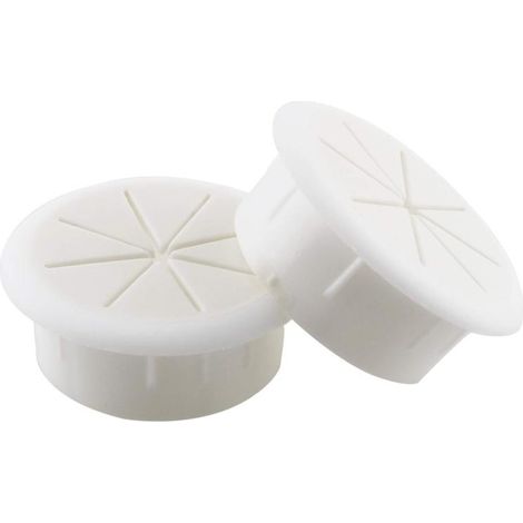 Lot de 2 cache-câbles blancs de 50 mm (2 pouces) pour bureau, passe-câbles pour la gestion des câbles d'ordinateur de bureau (1/5)