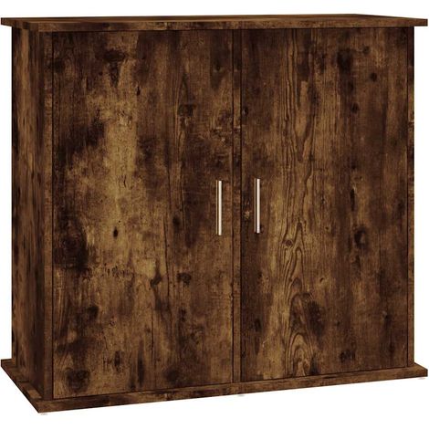 Support pour aquarium chêne fumé 81x36x73 cm bois d'ingénierie