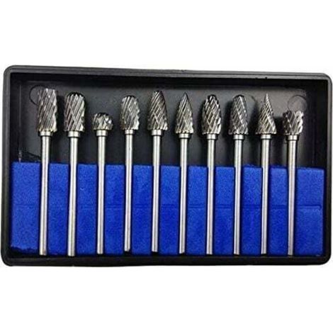 10 Stück 3 mm x 6 mm Rotations-Hartmetallfräser für Dremel-Holzbearbeitung, Gravieren und Bohren (1/4)