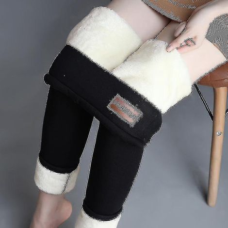 Damen-Winterleggings mit hohem Bund, dehnbar, dick, kaschmirähnlich und mit Sherpa-Fleece-Futter – XL (1/5)