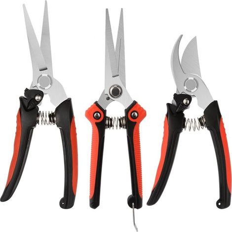Pièces Sécateur Jardin Set, Professional Sécateur Main Bypass Cisailles d'élagage Ciseaux à Fleurs Cisailles à Haie pour Travaux de (1/5)