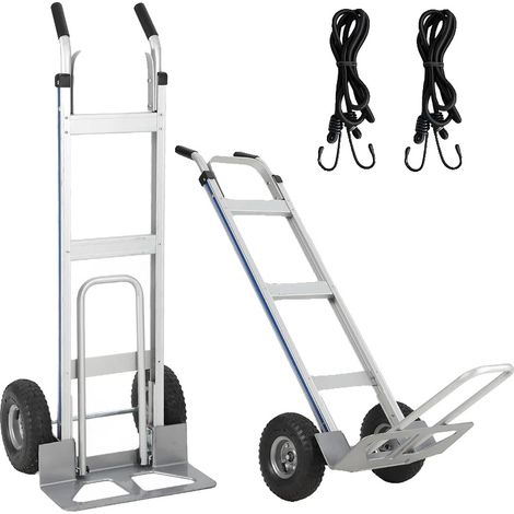 Carrello a mano, telaio in lega di alluminio, capacità di carico 600 libbre, ruote pneumatiche da 10 pollici, design pieghevole, piastra di base telescopica. (1/5)