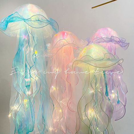 Lanterne En Forme De Méduse - Lampe À Led Colorée Pour Décoration Thème Océan - Lot De 4 Pièces