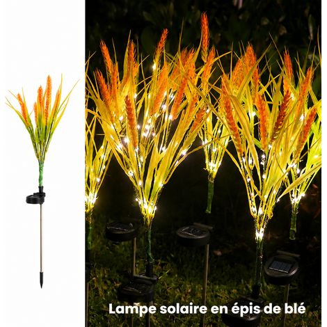 Lampe solaire de jardin à piquer 7 épis de blé lumière chaude 750 mm réf 5410 200 g – Livraison gratuite