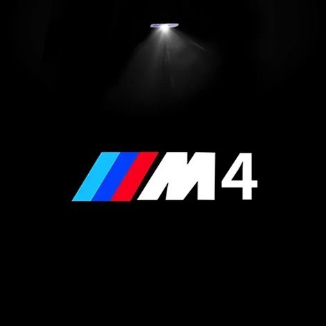 (M4, 2 pièces) Convient aux BMW M X3 X5 X6. 2 pièces. Logo lumineux pour portières de voiture. Accessoire compatible avec BMW X1 X3 F25 M3 X2 E90 E91 E60 X5 X6 X7 E84 E83 E70 G30 G38 M. Bienvenue (1/4)