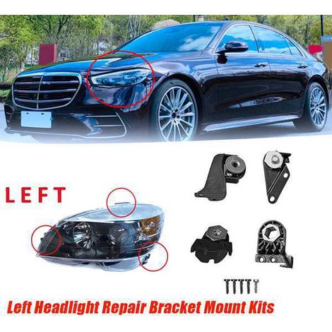 1 set specifications: Front left, Color: Black, Material: Plastic + Metal, Car Headlight Repair Kit (1/5)