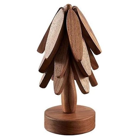 Dessous de plat en bois pour casseroles et poêles chaudes, protège-tables isolants en hêtre pour les repas. (1/5)