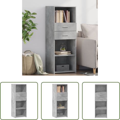 Betonfarbe Schrank - Highboard Betongrau 45x42,5x124 cm Holzwerkstoff (1/5)