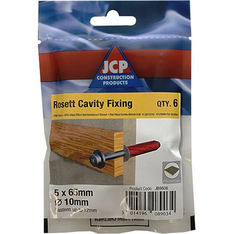 Jcp Fixings Rosett Cavity Fixings Red - M5 x 90mm - Box of 30