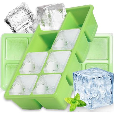 Eiswürfelbehälter mit Deckel, 2 Stück Silikon, BPA-frei, stapelbar, spülmaschinenfest (1/5)