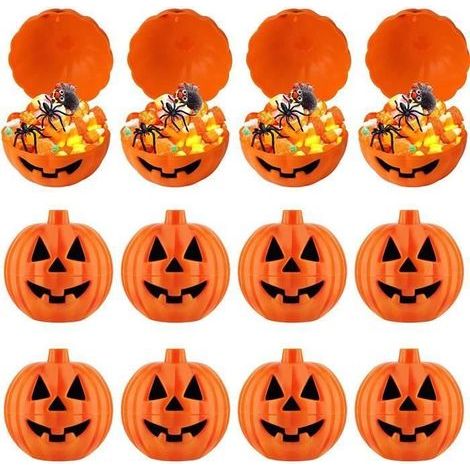 Mini Boîtes à Citrouilles - MARSEE - 12PCS - Décoration Halloween - Bonbons - 6 5 cm Multicolore OBJET DECORATIF (1/4)