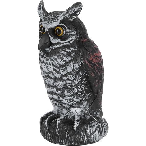 Fausse statue de hibou décorative pour jardin extérieur, répulsif en plastique, leurre de chasse 1023‑1 (1/5)