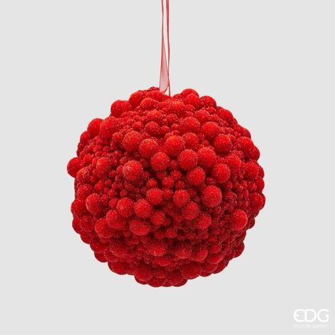 EDG Enzo De Gasperi Addobbo Palla di Natale con Sfere D 12 Cm Red