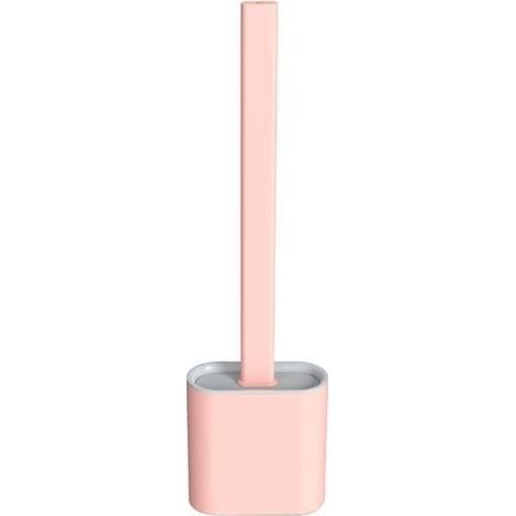 2 x Badezimmer-Reinigungsbürsten mit langen Griffen, weiches TPR-Silikon, Rosa (1/4)