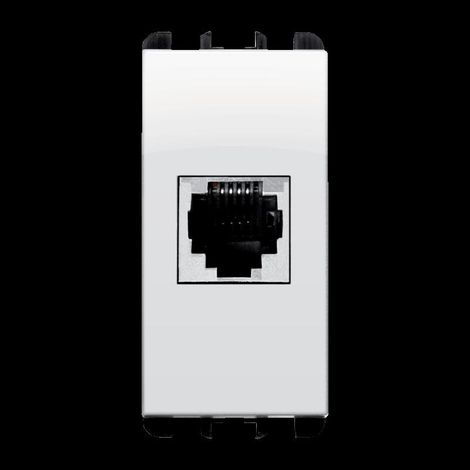 Presa telefonica rj11, 6 posizioni, 4 contatti (6/4), morsetti ad innesto rapido, 1 modulo, bianco urmet 10411.b
