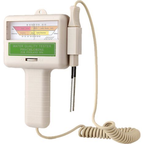 PC-101 Chlor- (Cl2) und pH-Tester – Tragbares Wasserqualitätsmessgerät für Schwimmbäder, Whirlpools und Aquarien – Messmonitor (1/5)