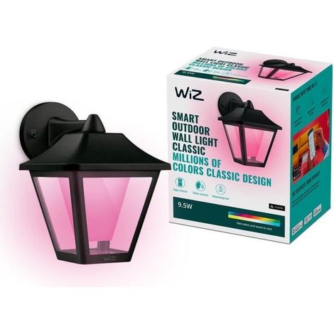 WiZ Lampe de jardin Applique murale d'extérieur Down (Noir) Lumière blanche et colorée (1/5)