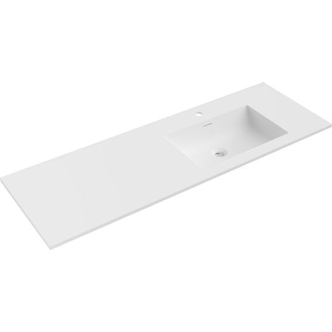 Mexen Otis lavabo encastrado en la encimera derecha 141 x 46,5 cm, blanco mate - 25181401P (1/3)