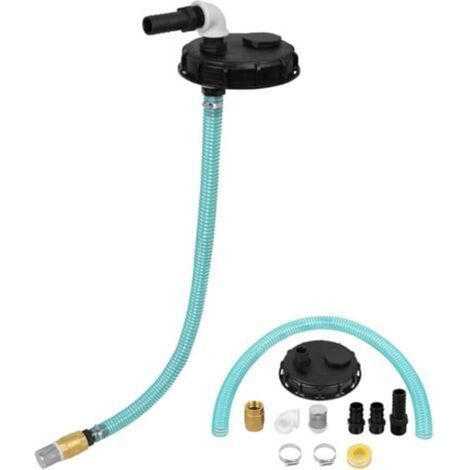 Arrivée d'eau de pluie IBC DN 150 avec protection anti-débordement, avec raccord d'aspiration Raccord de pompe pour pomper l'eau pour remplir le réservoir d'eau de pluie IBC (1/5)