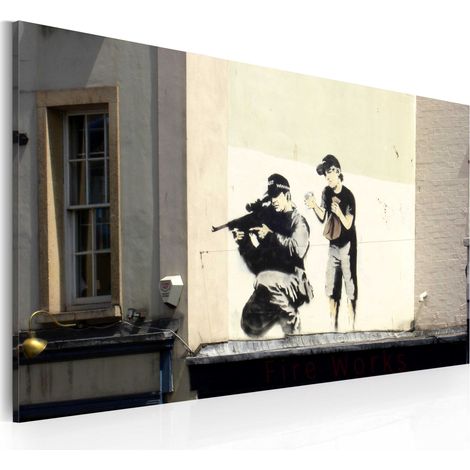 Quadro - Tiratore scelto e bambino (Banksy) - 60x40 (1/4)