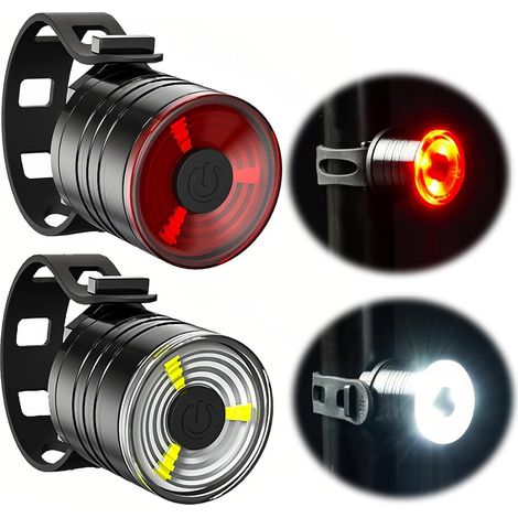 Phares de vélo Avant et arrière avec 3 Modes d'éclairage, Petit Phare de vélo pour vélo, VTT, Casque, Chapeau, Sac à Dos, Promenade du Chien (1/5)