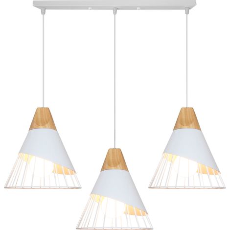 Modern Industrial Pendant Lights, Metal Lamp Shade 60W Maximum White Industrial Retro Ceiling Light B (1/5)