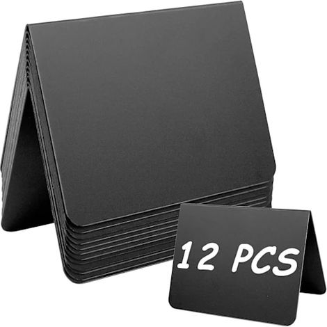 Lot de 12 mini-panneaux à craie 10 x 7,5 cm, étiquettes alimentaires compatibles avec les tables de buffet. (1/5)