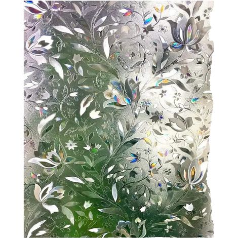 Lámina para ventanas que proporciona privacidad, protección UV y aislamiento térmico, modelo Rainbow Tulip-a, 90x100 cm. (1/2)