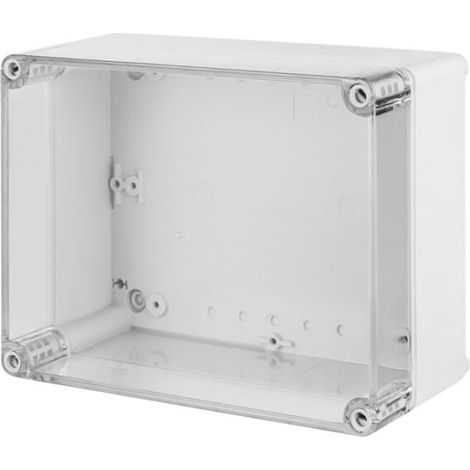 Industrieller hermetischer Kasten 170x135x85mm IP65 grau, transparenter Deckel 2711-01