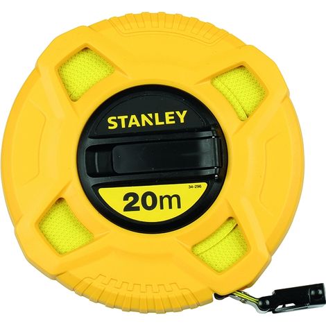 Stanley – Ruban à mesurer en fibre de verre 20m x 12.7mm – Résistant à la corrosion – Graduation tous les 2mm – Boîtier ABS antichoc