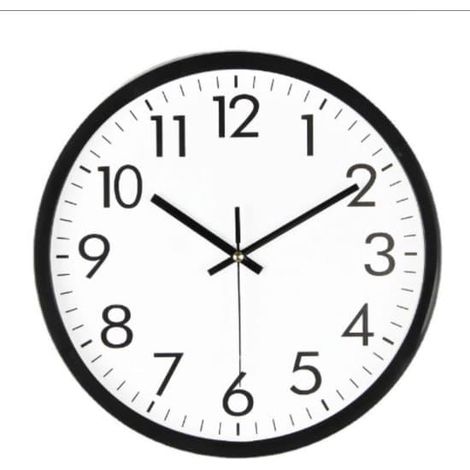 Horloge murale - Grands chiffres bien lisibles - Idéale pour les chambres et les bureaux - Design moderne, fonctionne à piles - 25 cm de diamètre - Blanc/Noir - 1 pièce (1/5)