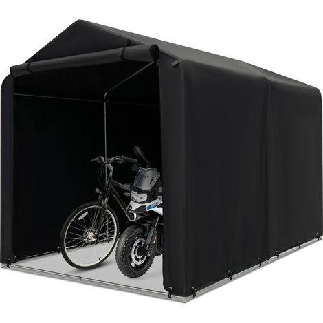 Caseta de almacenamiento exterior de 160 x 218 x 164 cm resistente a la intemperie tamaño portátil acero galvanizado gris oscuro 200015068