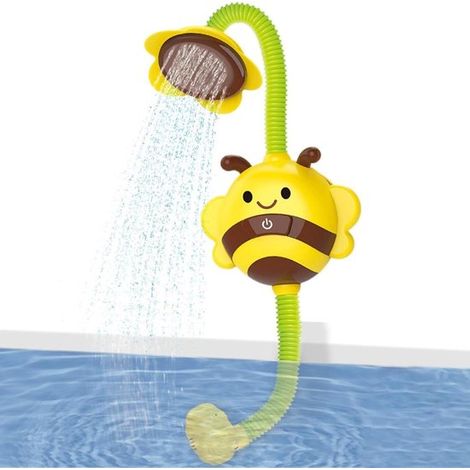 Soffione doccia per bambini, giocattolo da bagno, divertimento durante il bagnetto, testa d'ape rotante, 19,5 x 11,5 x 18 cm (1/5)