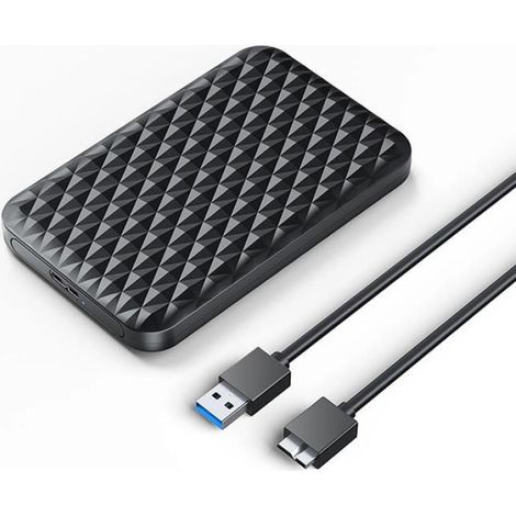 Boîtier Disque Dur - USB 3.0 Micro-B - 5 Gbit/s - Compatible HDD SSD 2,5 Pouces - Noir - 1 Pièce (1/5)
