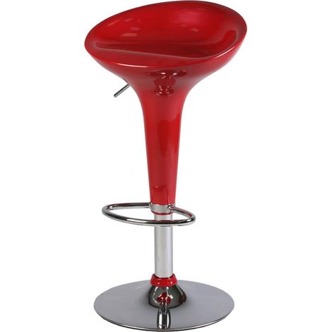 Sgabello da Bar in Abs Rosso Ed Acciaio Tosini Hc 148R (1/2)