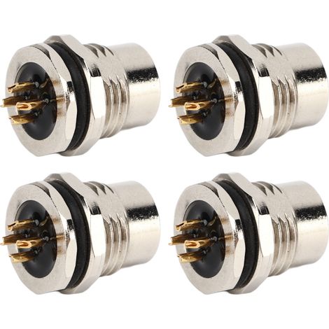 Connecteur femelle châssis M12 type D à 4 broches, résistant aux UV, pour capteurs, actionneurs, moteurs et transport ferroviaire. (1/5)