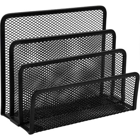 Trieur de courrier, porte-lettres en maille métallique, porte-courrier vertical à 3 compartiments, porte-lettres de bureau (1/5)