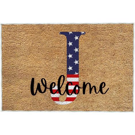 Tapis De Seuil - Tapis D'Entrée Patriote - 60 x 40 cm - Velours Cristal - Anti-Dérapant PVC - Intérieur Extérieur - 1 Pièce (1/4)