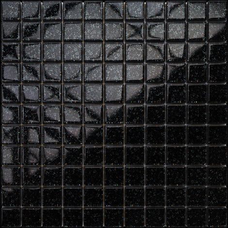 Ilcom mosaico in vetro su rete per bagno e cucina 30cm x 30cm - Petrol (1/4)