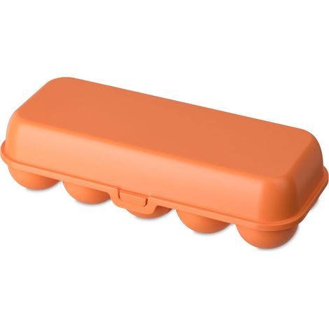 Boîte à œufs pour 6 et 10 œufs, boîte de rangement avec fermeture à clip, récipient à œufs pour réfrigérateur, boîte à œufs en plastique, corail fort, 10 œufs (1/5)