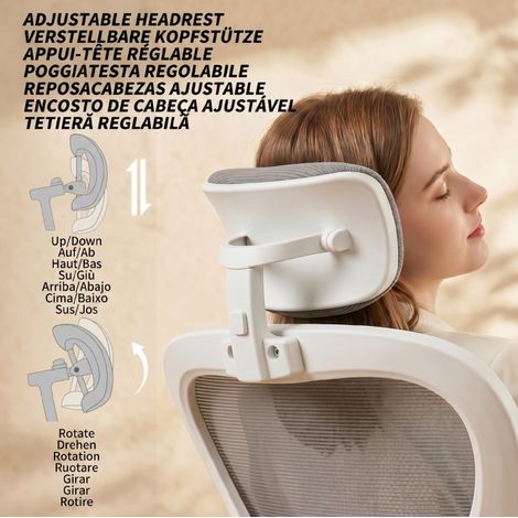 Fauteuil de bureau ergonomique gris avec appuie-bras relevables et soutien lombaire réglable (1/5)