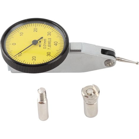 Comparateur à levier à cadran de précision 0,01 mm, coffret d'outils inclus, étui gris (1/5)