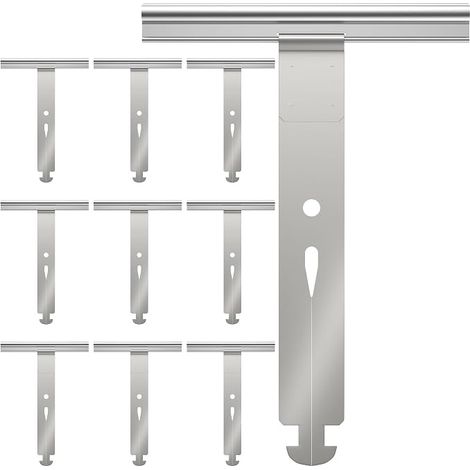 Lot de 10 Attache Tablier Souple Volet Roulant en Métal,Universel Ressort de Suspension pour Fixation de Lame du Volet Roulant Électrique/Manuel/Solaire,Accroche et Crochet (1/5)