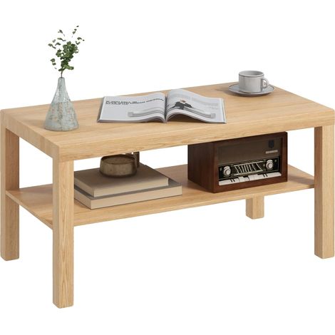 Table Basse, Design Minimaliste, Rangement Pratique, Beige (1/5)